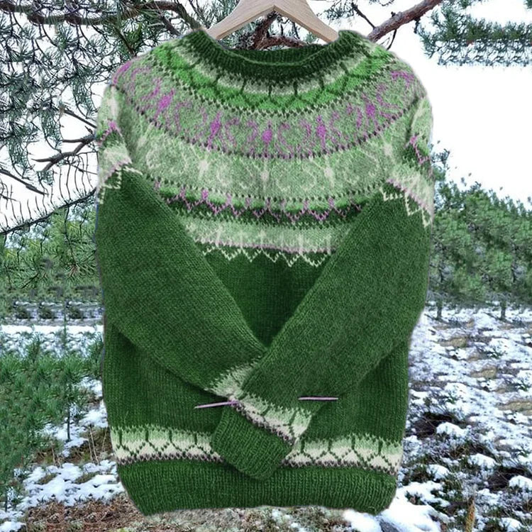 Melina - Isländischer Vintage Strick-Jacquard Pullover