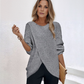 HerbstTrend® - Grauer einfarbiger Pullover mit Rundhalsausschnitt