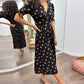 Kleid mit V-Ausschnitt und Polka Dots - Yara
