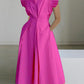 SpringStil® - Rosenrotes einfarbiges ärmelloses Maxikleid