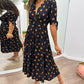 Kleid mit V-Ausschnitt und Polka Dots - Yara