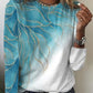 Even&Vil® - Golden Leaf Blue Ombre Langarmtop