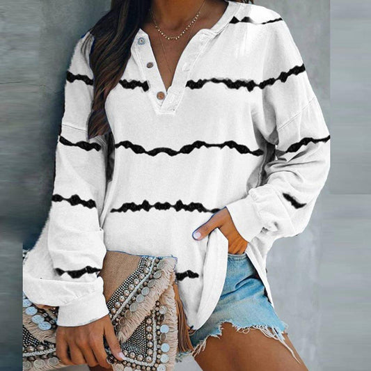 FallStil® - Langärmeliges Basic-Top mit Druck