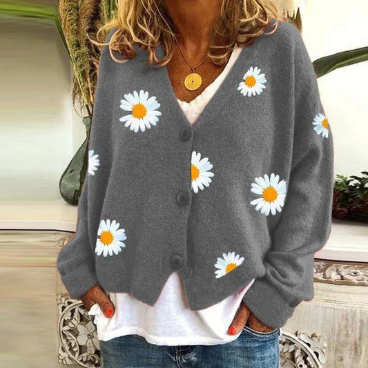 Solea - Gänseblümchen Strickjacke