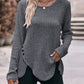 Grünes Strick-Shirt mit Knopf-Details - Lena