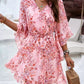 Mia - Blaues Chiffon Minikleid im Boho-Stil
