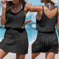 Lena - Schwarzes Häkel-Minikleid Strandüberwurf