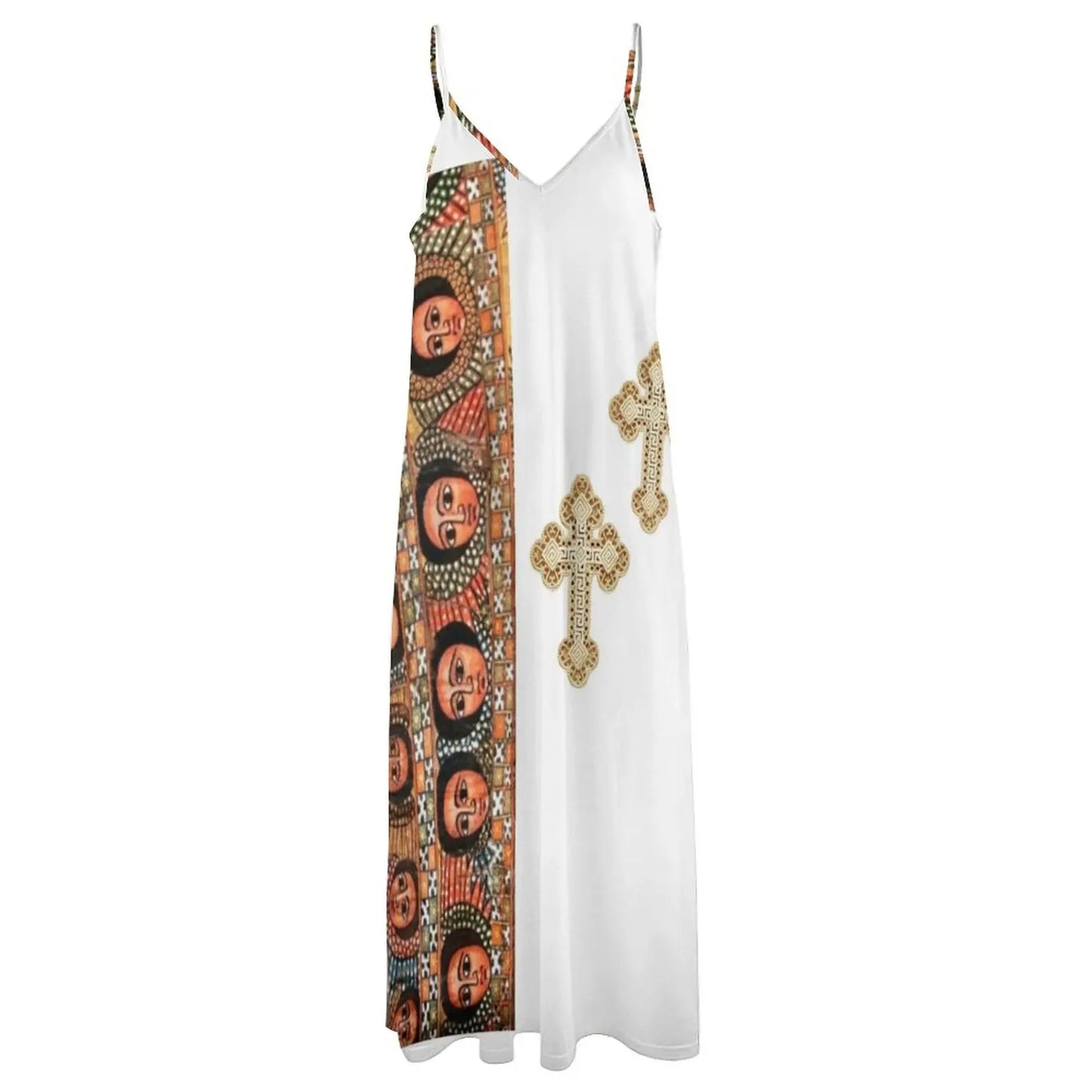 Fiona - Kulturelles Maxikleid mit Kreuzmotiv