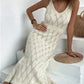 Isabella - Elegantes Beiges Strickkleid
