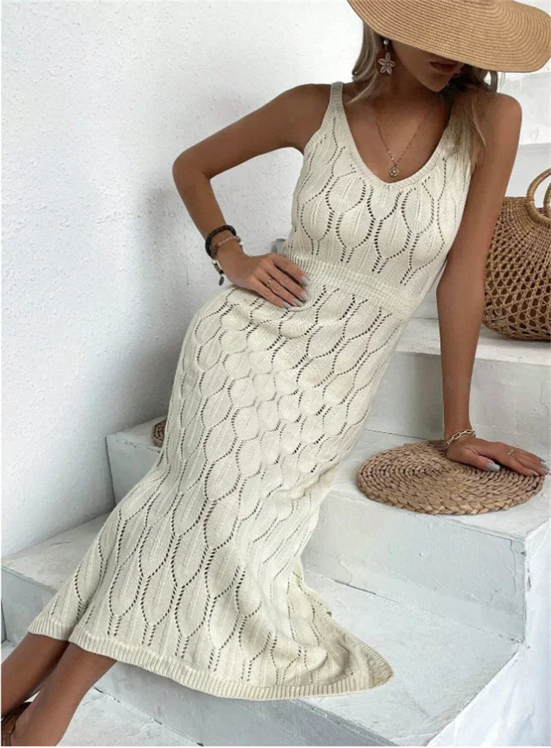 Isabella - Elegantes Beiges Strickkleid