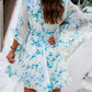 Mia - Blaues Chiffon Minikleid im Boho-Stil