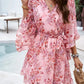 Mia - Blaues Chiffon Minikleid im Boho-Stil