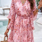 Mia - Blaues Chiffon Minikleid im Boho-Stil