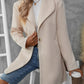 StrickSinn® - Elfenbeinfarbener einfarbiger Cardigan mit langen Ärmeln