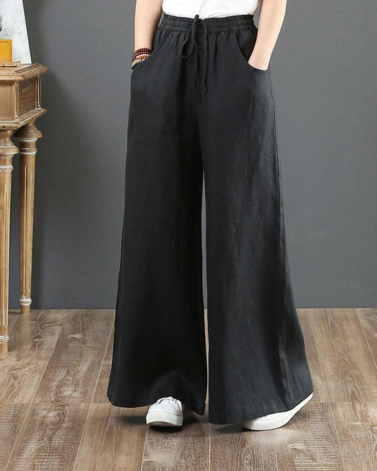 Evanie - Hose in einfarbiger Farbe