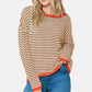 Gestreifter Pullover mit Kontrastbündchen