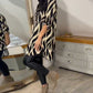 Nora - Zebra-Print Bluse Schwarz-Beige