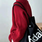 Scarlet | Roter einfarbiger Pullover mit hohem Halsausschnitt