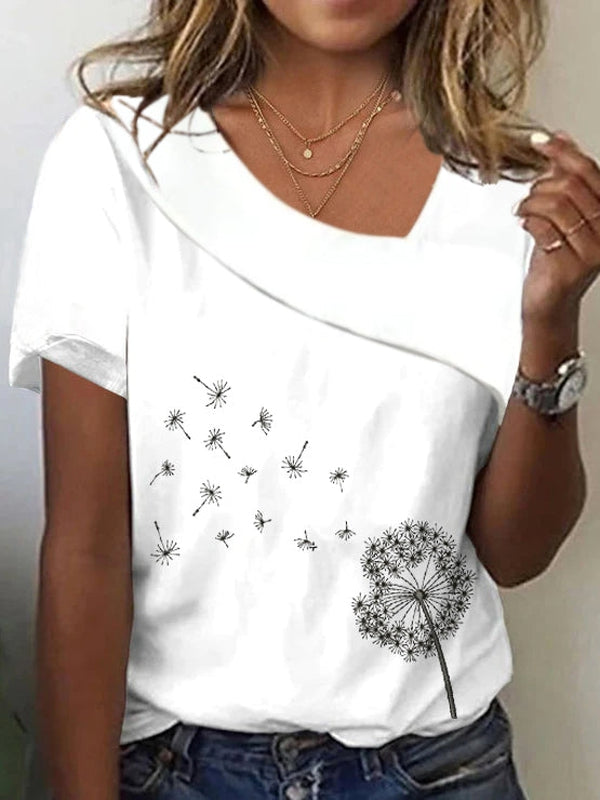 SpringStil® - Weißes kurzärmeliges Print-Top
