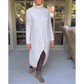 AMALIE -  Langer Pullover mit hohem Halsausschnitt