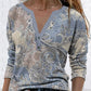Langarmshirt mit V-Ausschnitt und Paisley-Muster