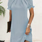 Knielanges Kleid mit Laternenärmeln