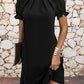 Knielanges Kleid mit Laternenärmeln
