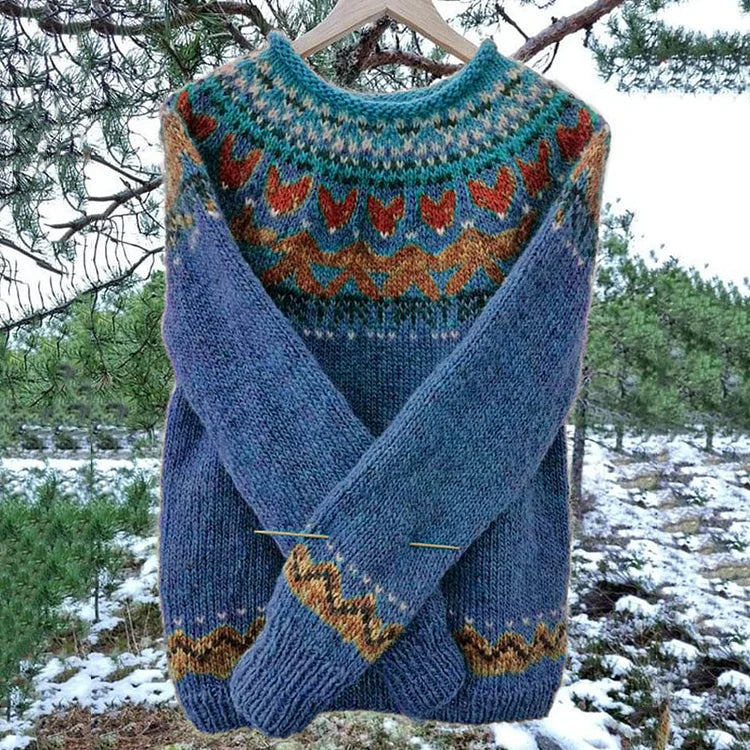 Erin - Isländischer Vintage Strick-Jacquard Pullover