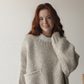 FallStil® - Oversize Pullover mit elfenbeinfarbener Taschenfront