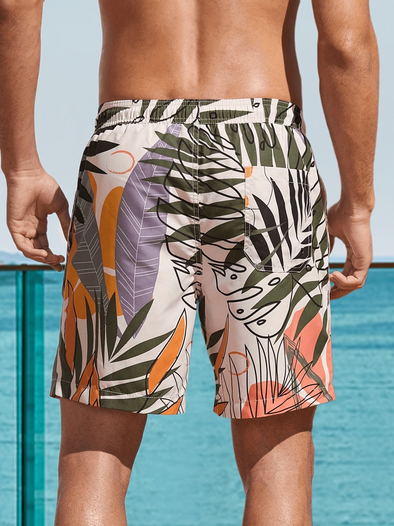 Badeshorts mit Blattmuster - Lukas