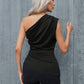 Schwarzes One-Shoulder Tanktop - Valeria