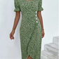 SpringStil® - Frisches kurzärmeliges grünes Midikleid