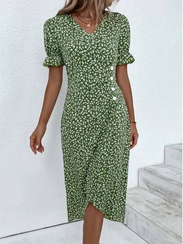 SpringStil® - Minikleid Damen - Sommerkleid - Elegant/Modisch - Frühling/Sommer - Grün - Babara-Mode