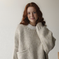 FallStil® - Oversize Pullover mit elfenbeinfarbener Taschenfront
