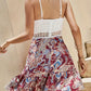 Gilda - Blumendruck-Kontrast-Cami-Kleid aus Spitze