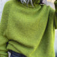 HerbstTrend® - Grasgrüner übergroßer Rollkragenpullover aus Strick