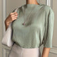 Weißes Plissee-Shirt - Clara