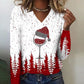 FallStil® - Tipsy Red Wine Holiday Party Langarm-Top