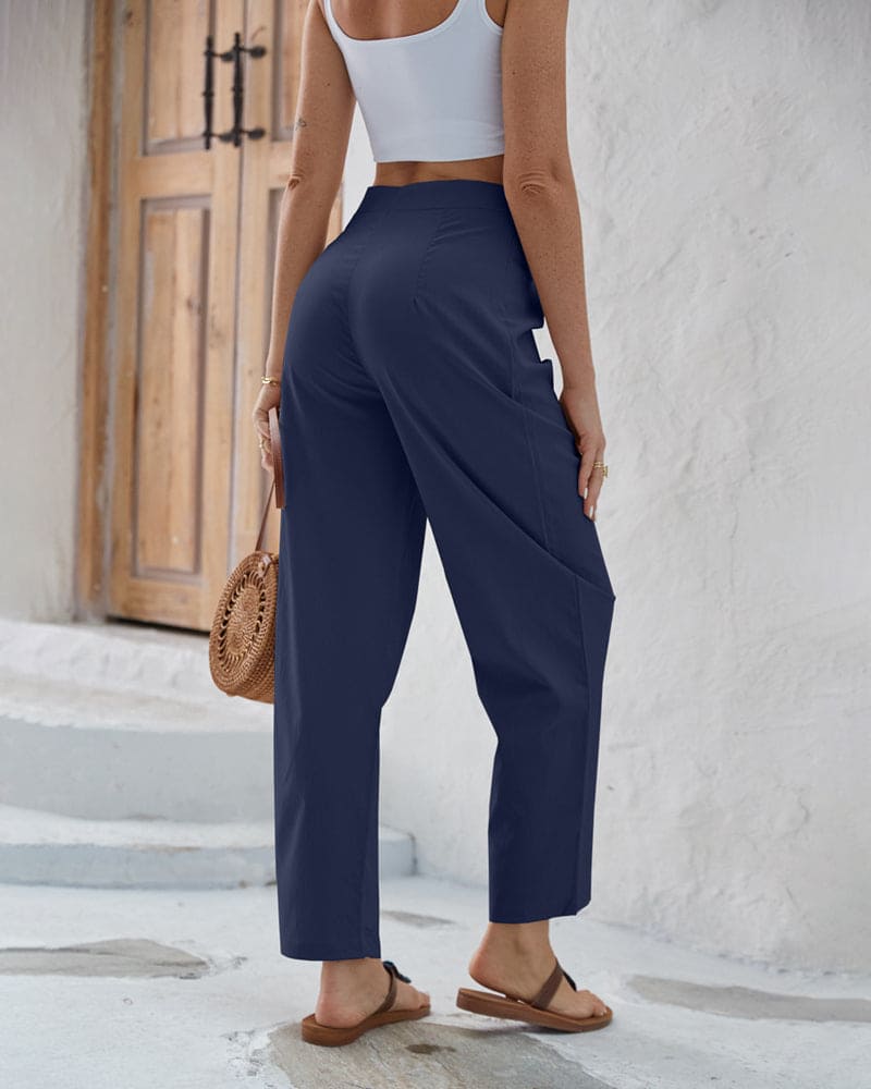 Kirsten - Unifarbene Hose mit hoher Taille