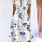 Kleid mit Blumendruck und Spitzenärmeln