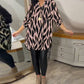 Nora - Zebra-Print Bluse Schwarz-Beige