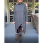 AMALIE -  Langer Pullover mit hohem Halsausschnitt