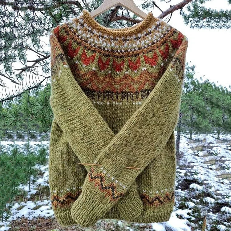 Erin - Isländischer Vintage Strick-Jacquard Pullover