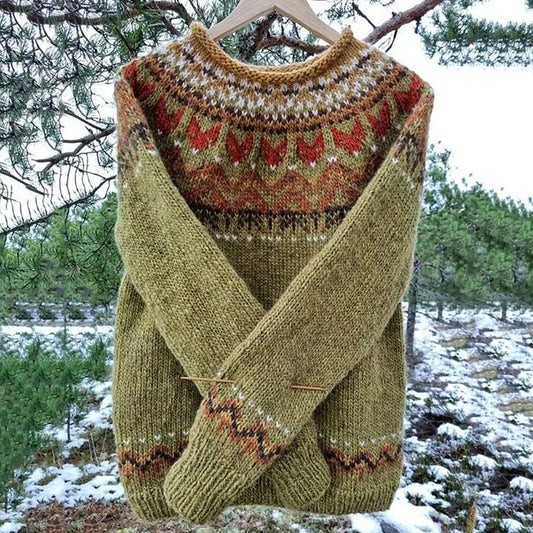 Erin - Isländischer Vintage Strick-Jacquard Pullover