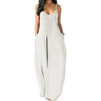 Lena - Elegantes Maxikleid in Cremeweiß
