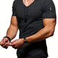LORENZ - Locker geschnittenes Herren-T-Shirt mit V-Ausschnitt