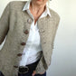 StrickSinn® - Khaki Langarm Strickjacke mit Knopfleiste
