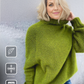 HerbstTrend® - Grasgrüner übergroßer Rollkragenpullover aus Strick