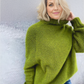 HerbstTrend® - Grasgrüner übergroßer Rollkragenpullover aus Strick