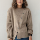 FallStil® - Asymmetrischer Langarmpullover mit Knopfleiste